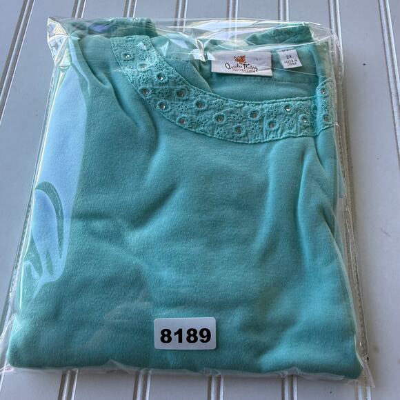Quacker Factory Aqua Boat neck bling pullover size 2X - Picture 7 of 7